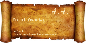 Antal Avarka névjegykártya